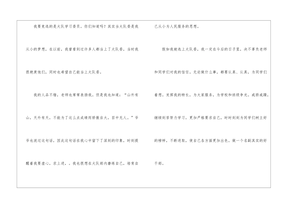 大队委竞选稿15篇_第2页