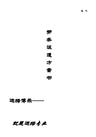 劳务派遣方案计划书（DOC16页）