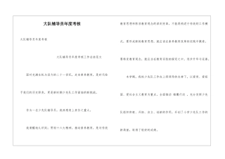 大队辅导员年度考核