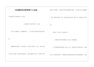 大队辅导员年度考核个人总结