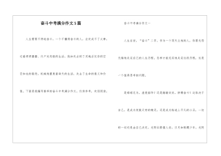 奋斗中考满分作文5篇