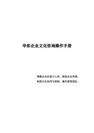 华彩企业文化咨询操作手册