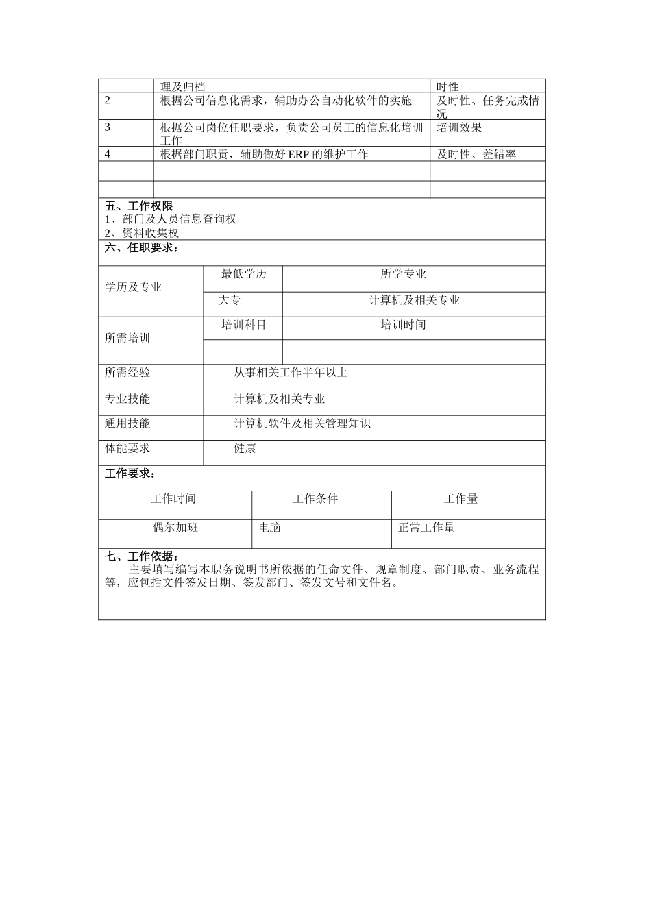 冠东车灯有限公司数据管理员职位说明书_第2页