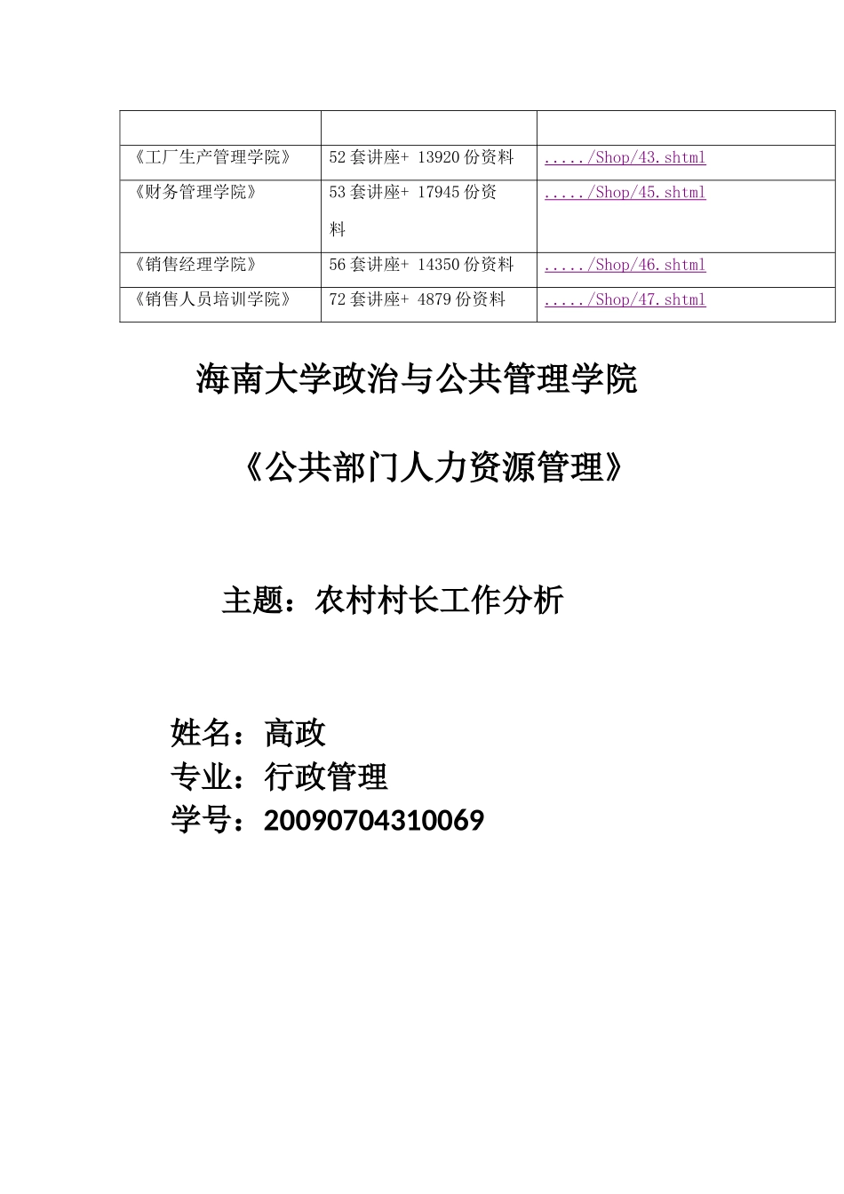 农村村长工作分析报告_第2页