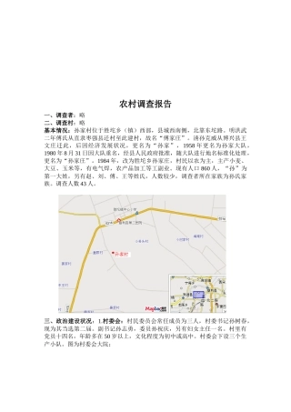 农村调查报告样本