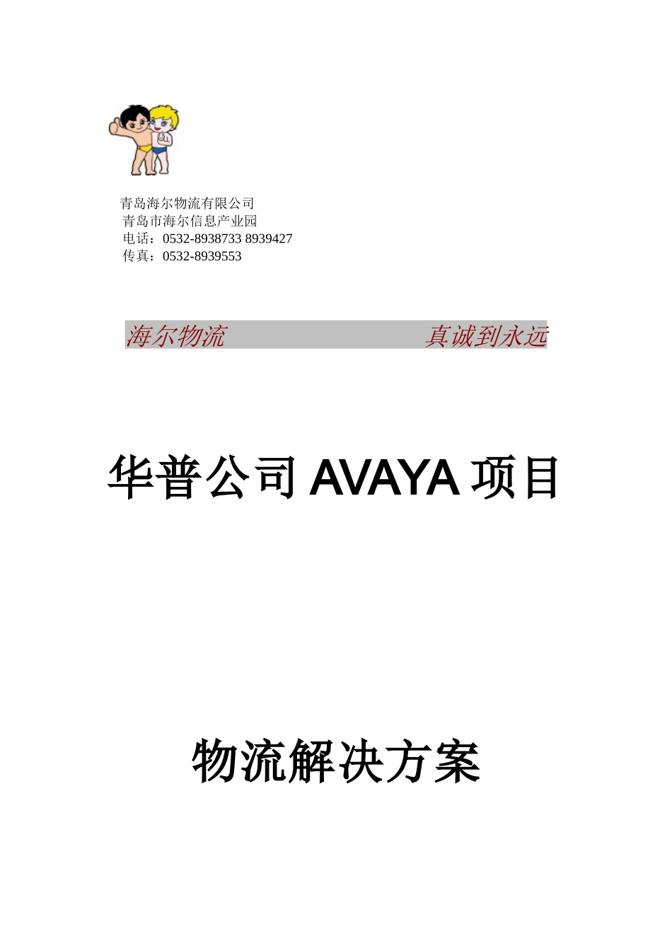 华普公司物流解决方案(doc 43页)_第1页