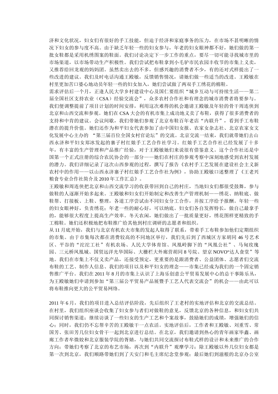 农村妇女手工艺培训推广项目报告_第2页