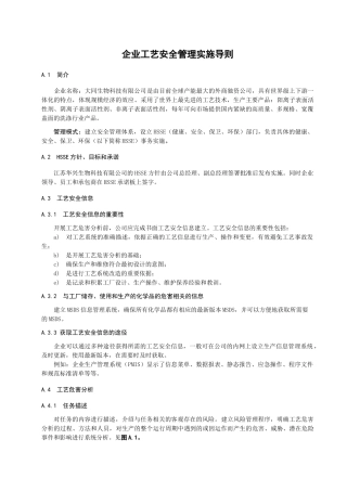 化工企业工艺安全管理实施导则(DOC30页)