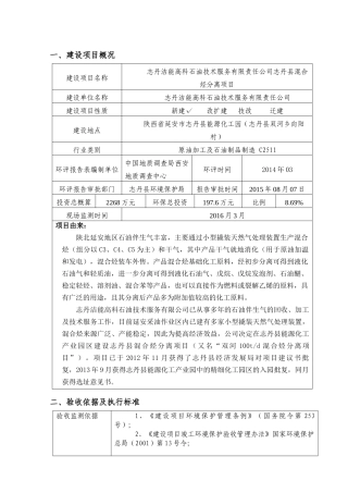 化工行业环保验收检测报告