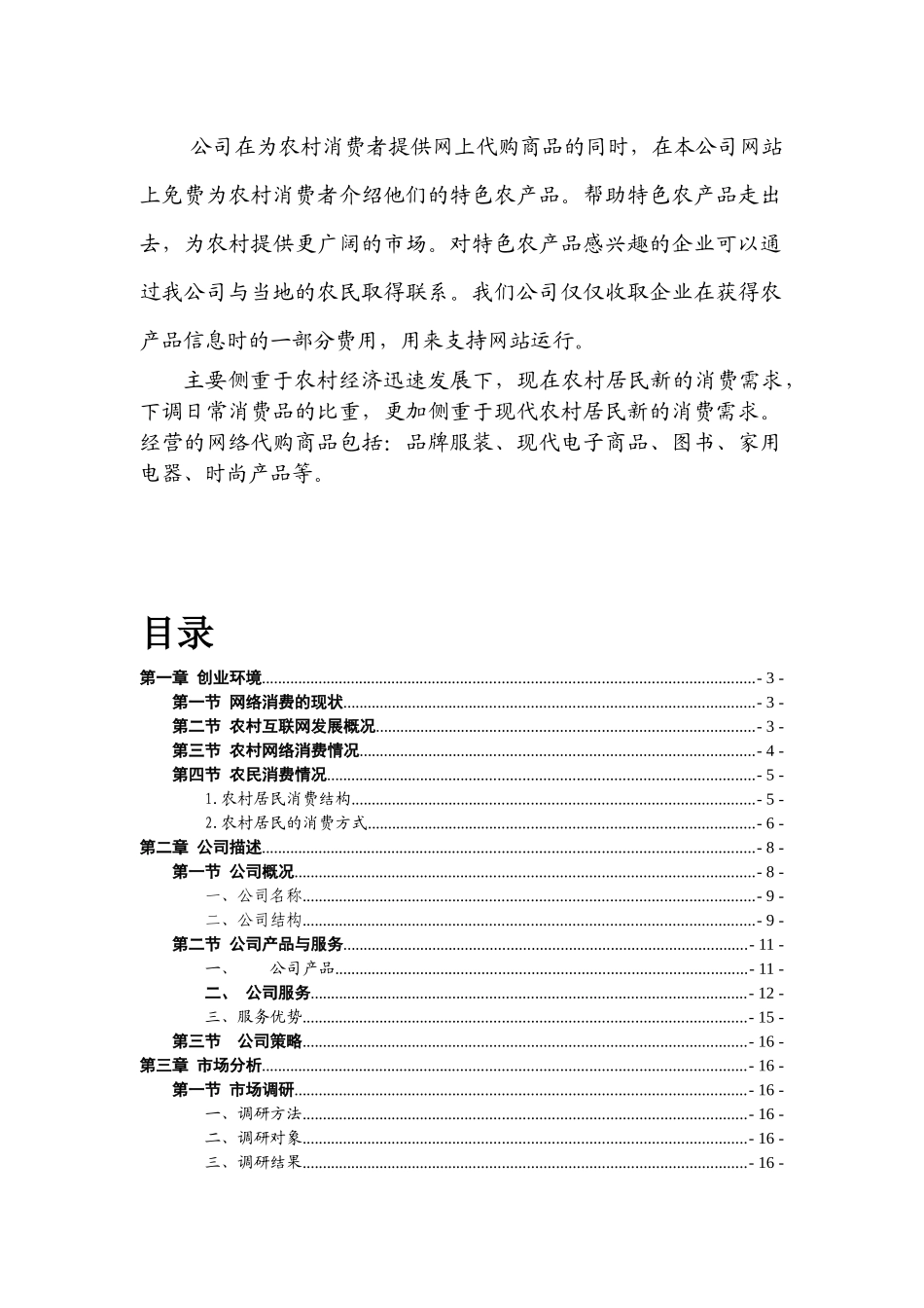 农村连锁网络代购超市创业计划_第3页