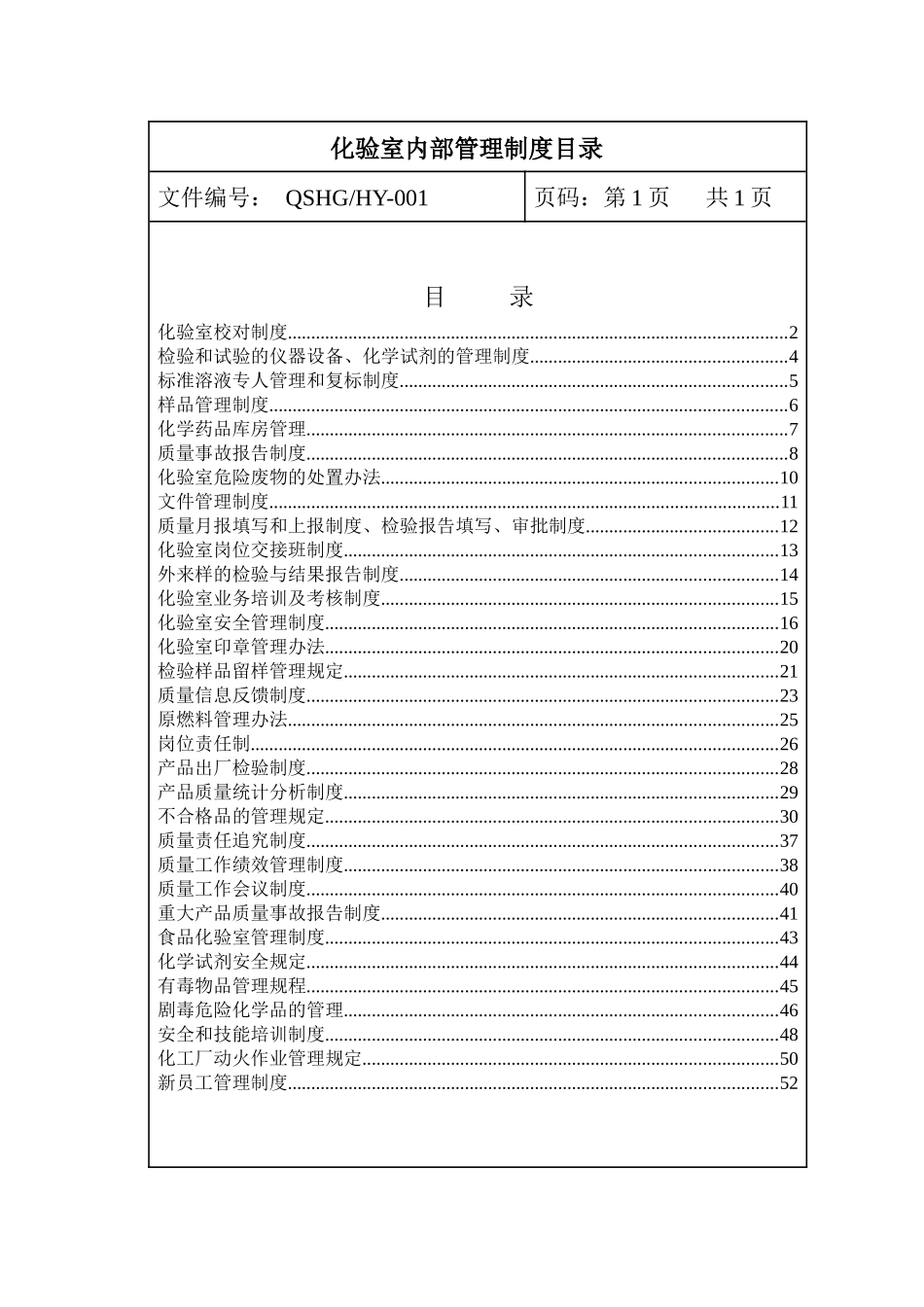 化验室内部管理制度汇编_第1页