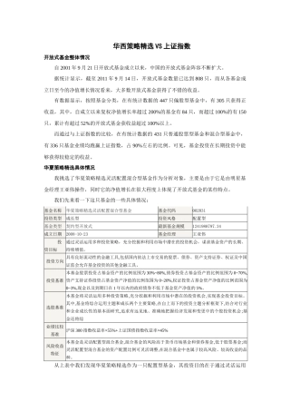 华夏策略精选VS上证指数