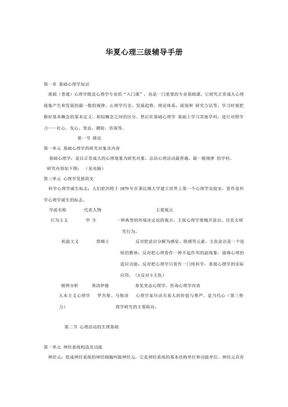 华夏三级心理咨询师辅导手册_第1页