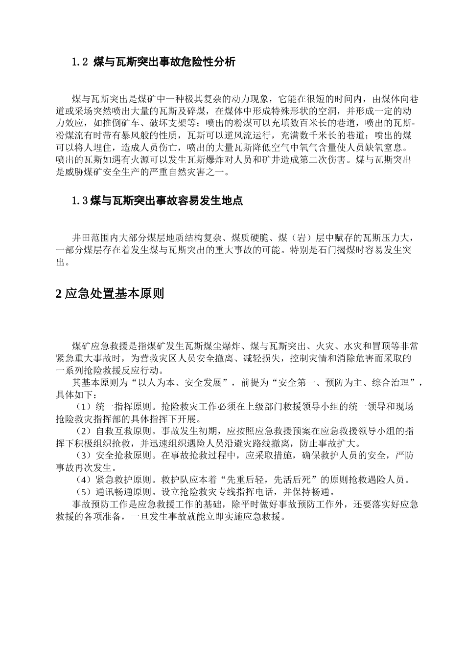 分子公司防治煤与瓦斯突出专项应急预案_第2页