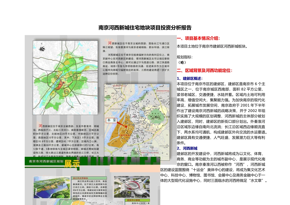 南京河西新城住宅地块项目投资分析_第2页