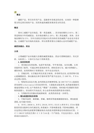 减肥产品与健康相关资料