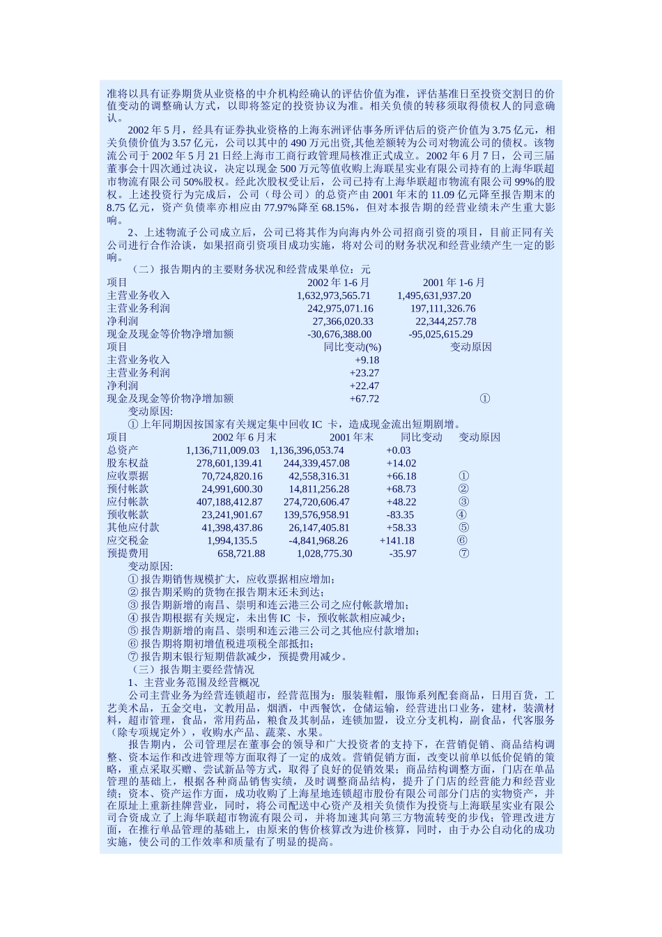 华联超市股份有限公司某某年上半年度报告_第3页
