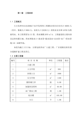 净水厂土建工程、厂区道路