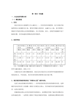 南京市黑墨营项目分析报告