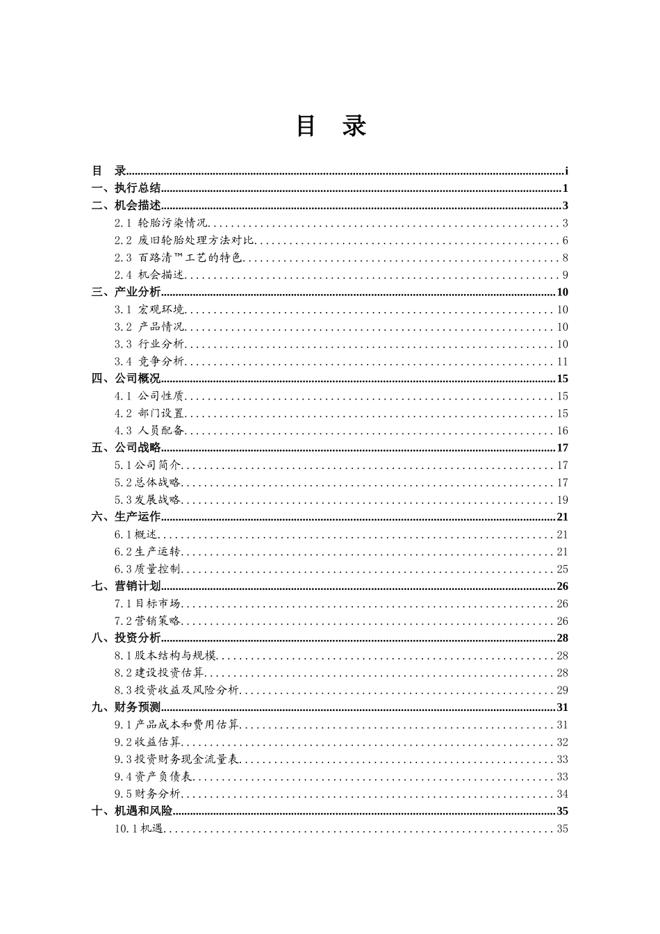 创业计划书模板百路清TM绿色环境公司完全版_第2页