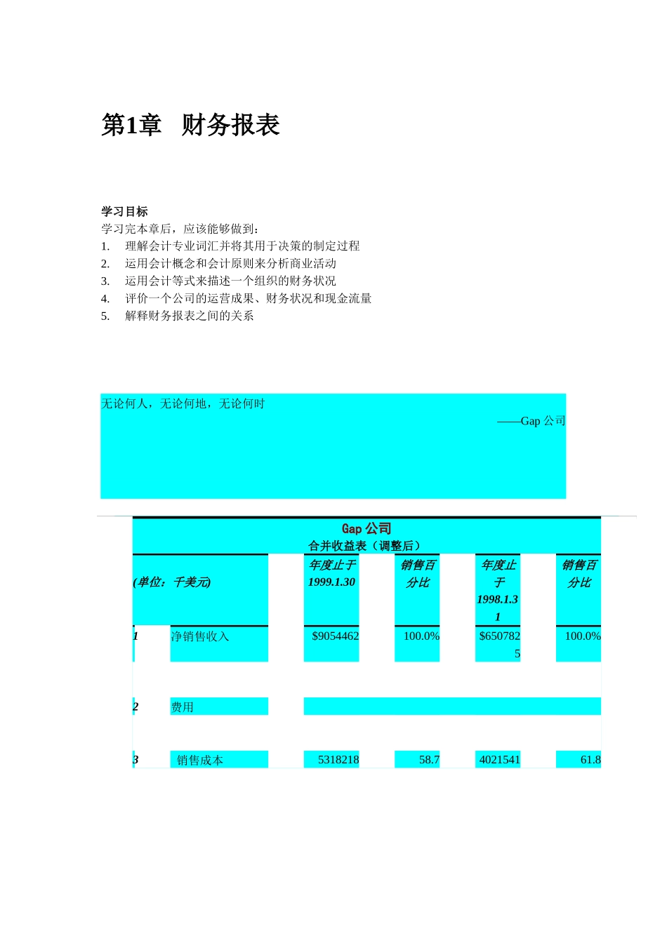 企业财务管理会计学知识_第1页