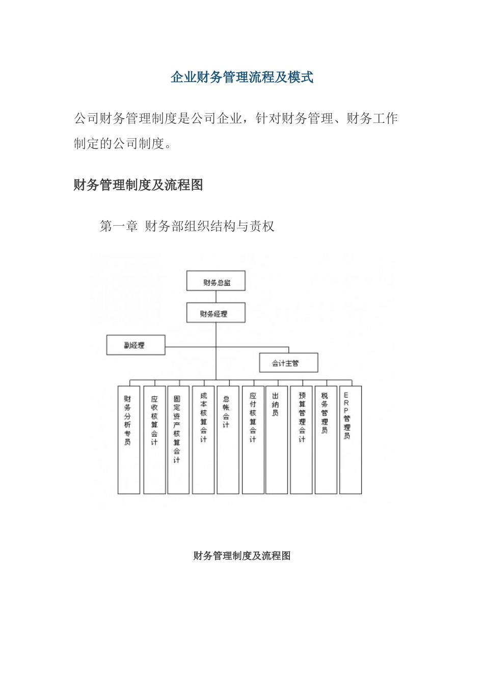 企业财务管理流程及模式概述_第1页