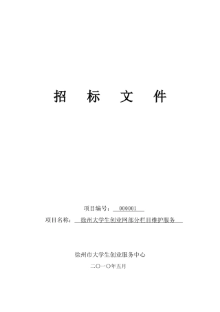 创业网站招标书