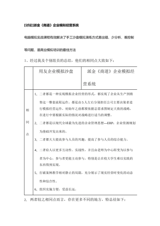 企业模拟经营系统