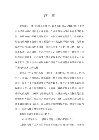 企业财务预警管理概要(doc 145页)