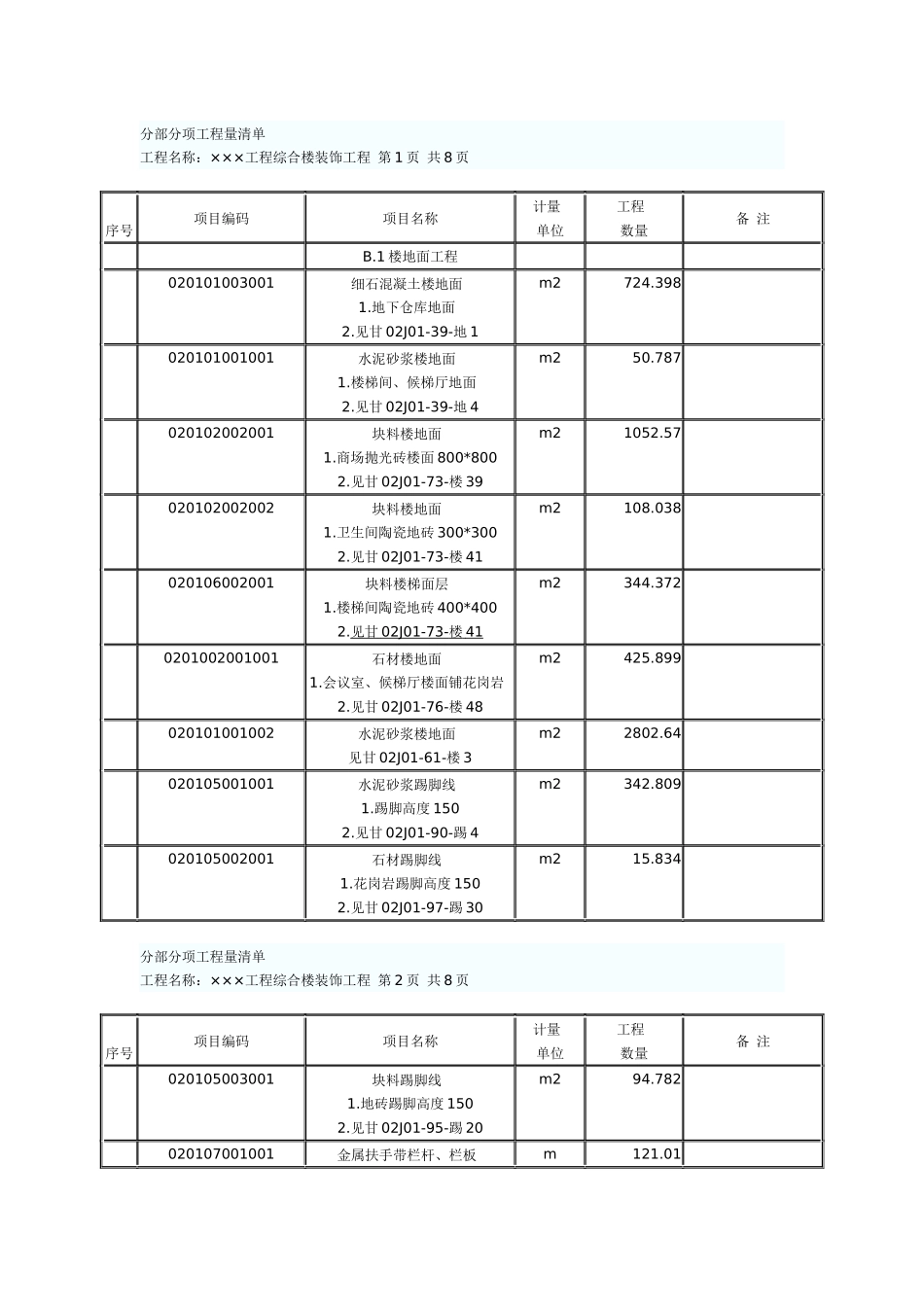 分部分项工程量清单_第1页