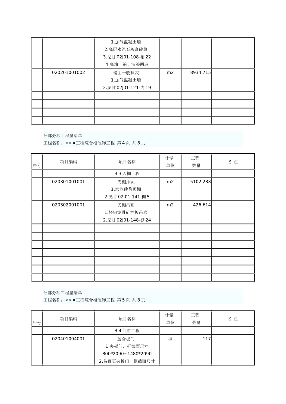 分部分项工程量清单_第3页