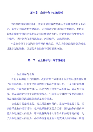 企业计划与实施控制策略