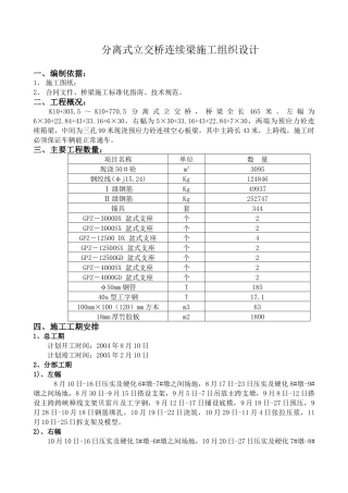 分离式立交桥现浇梁施工组织设计