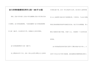 奋斗的青春最美丽优秀作文高一800字10篇