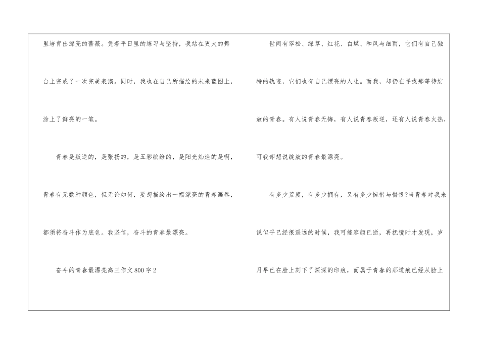 奋斗的青春最美丽高三优秀作文800字5篇_第3页