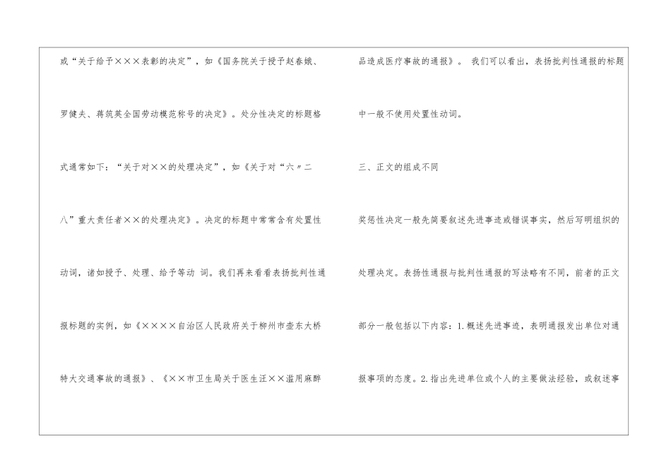 奖惩性决定与表扬批评性通报的区别_第3页