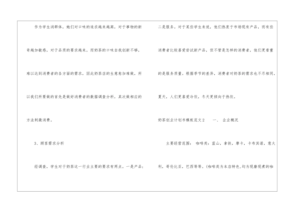 奶茶创业计划书模板6篇_第2页