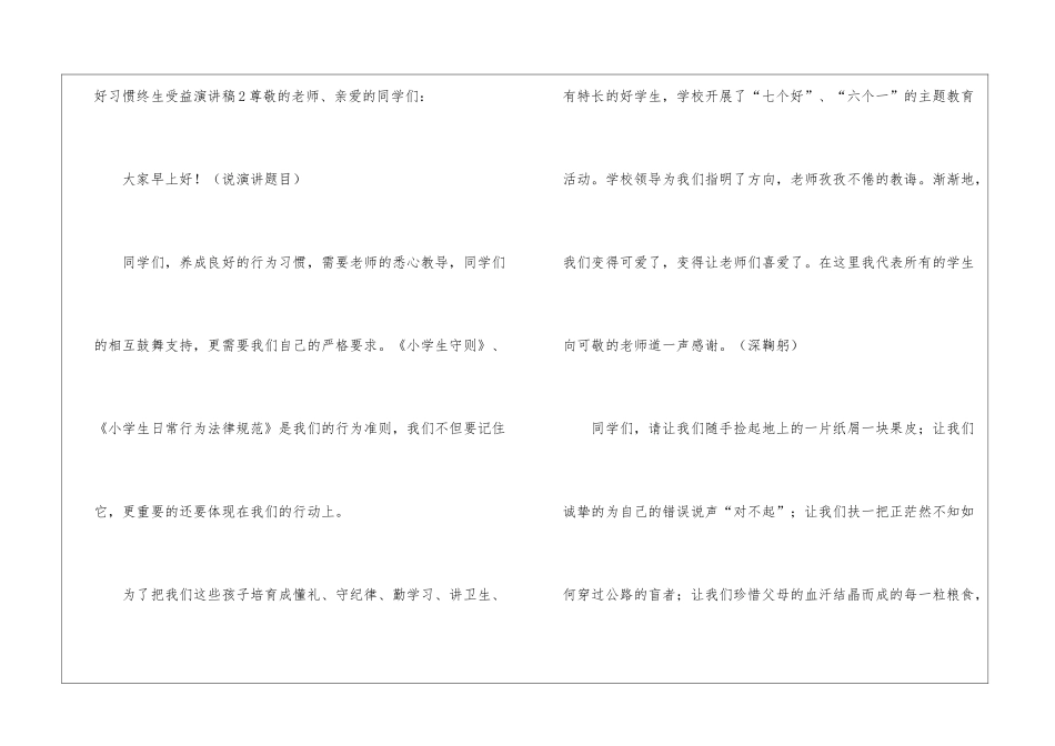 好习惯终生受益演讲稿_第3页