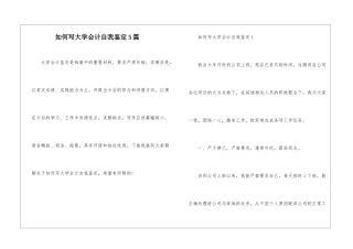 如何写大学会计自我鉴定5篇