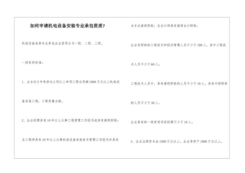 如何申请机电设备安装专业承包资质-_第1页