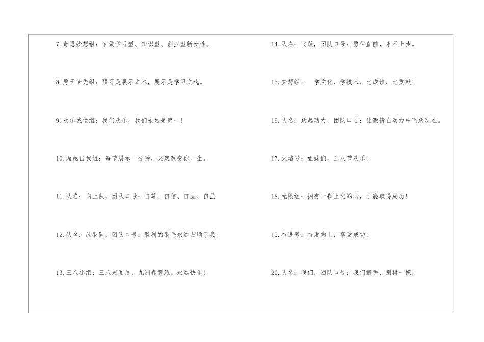 妇女节运动会队名口号大全_第2页