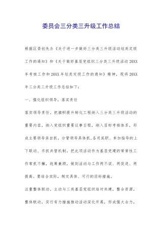 委员会三分类三升级工作总结-