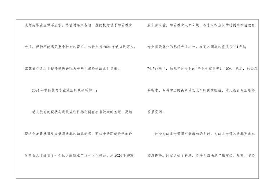 学前教育专业未来就业前景形势分析解读_第2页
