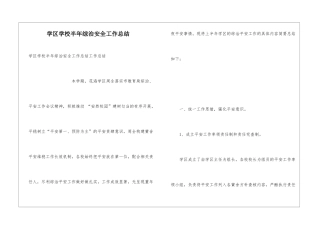 学区学校半年综治安全工作总结