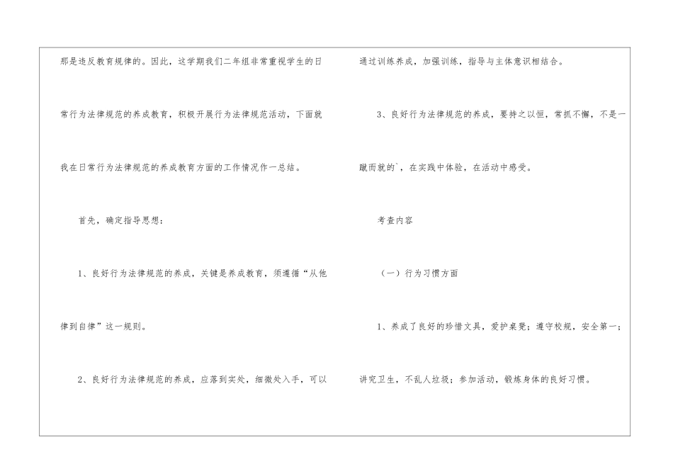 学年小学生行为规范养成教育工作总结_第2页