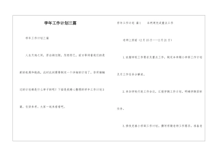 学年工作计划三篇