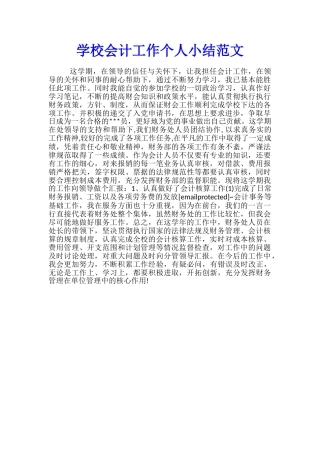 学校会计工作个人小结范文