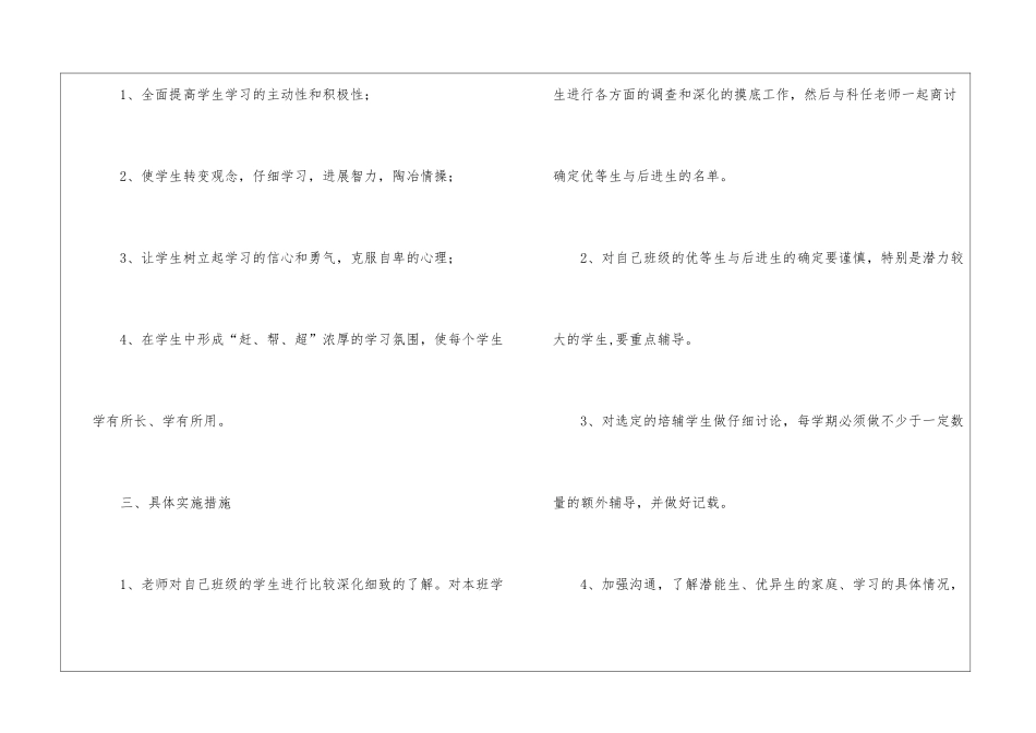 学校扶优辅差工作计划_第2页
