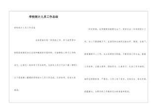 学校统计人员工作总结