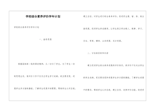 学校综合素质评价学年计划